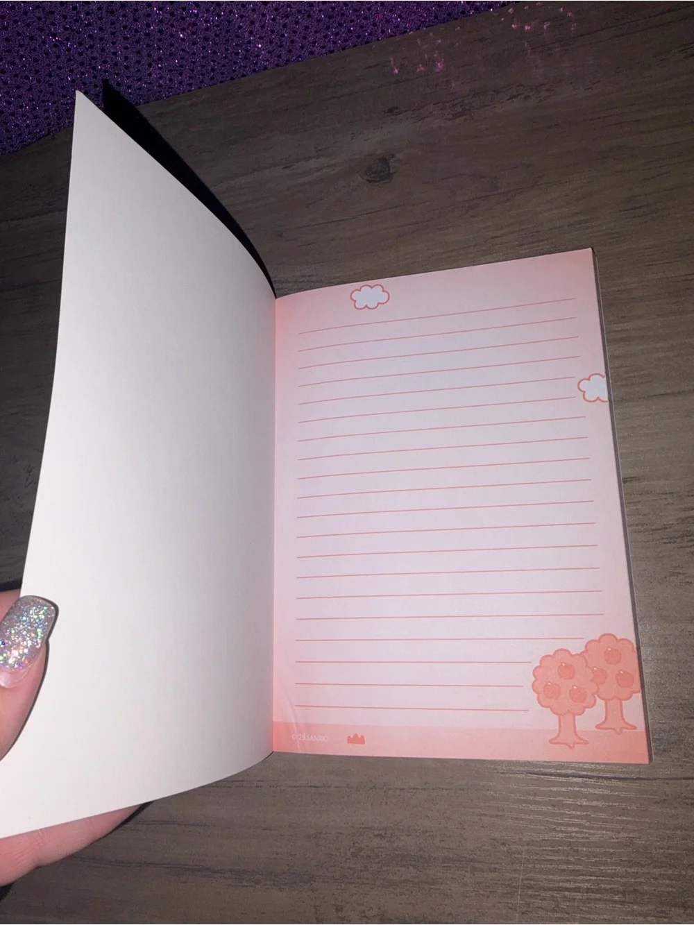 🏝️🎉 NEW Hello Kitty Sanrio 3D Sequin Bow Notebook Journal 80 Sheets NWOT